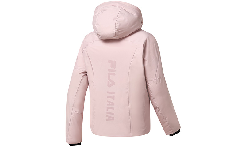 Lookbook (Women) FILA  Pink Logo Goose Down Hooded Windproof Winter Jacket. A11W246909F-PK