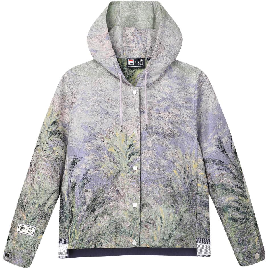 (Women) FILA  Printed Knitted Hoodie Cardigan Full Print. F11W348701F-ZA