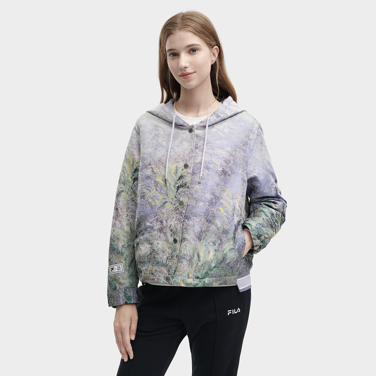 (Women) FILA  Printed Knitted Hoodie Cardigan Full Print. F11W348701F-ZA 圖 4