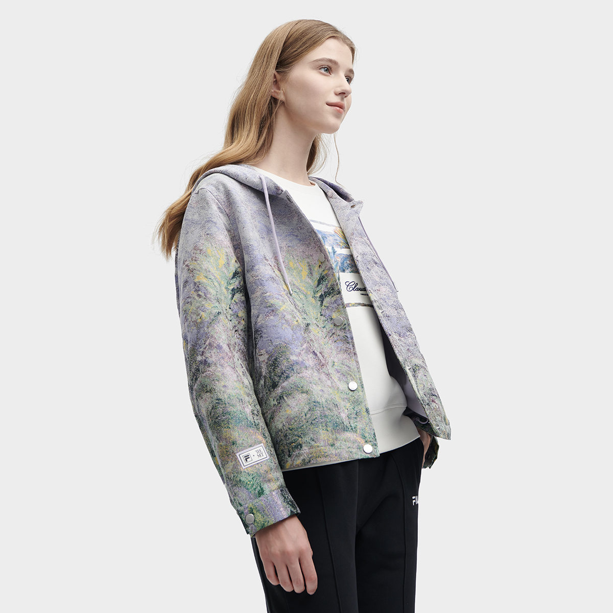 (Women) FILA  Printed Knitted Hoodie Cardigan Full Print. F11W348701F-ZA 圖 6