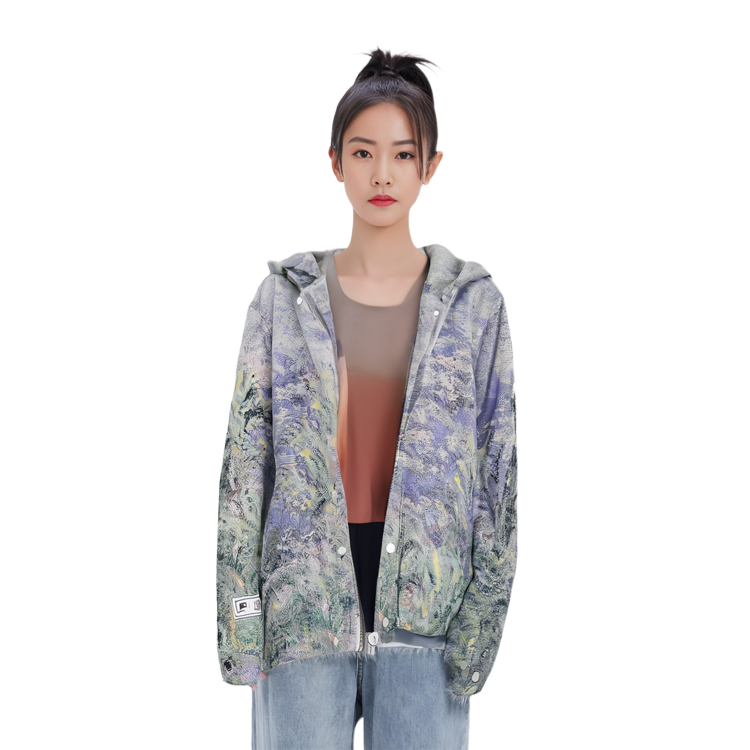 (Women) FILA  Printed Knitted Hoodie Cardigan Full Print. F11W348701F-ZA 圖 8