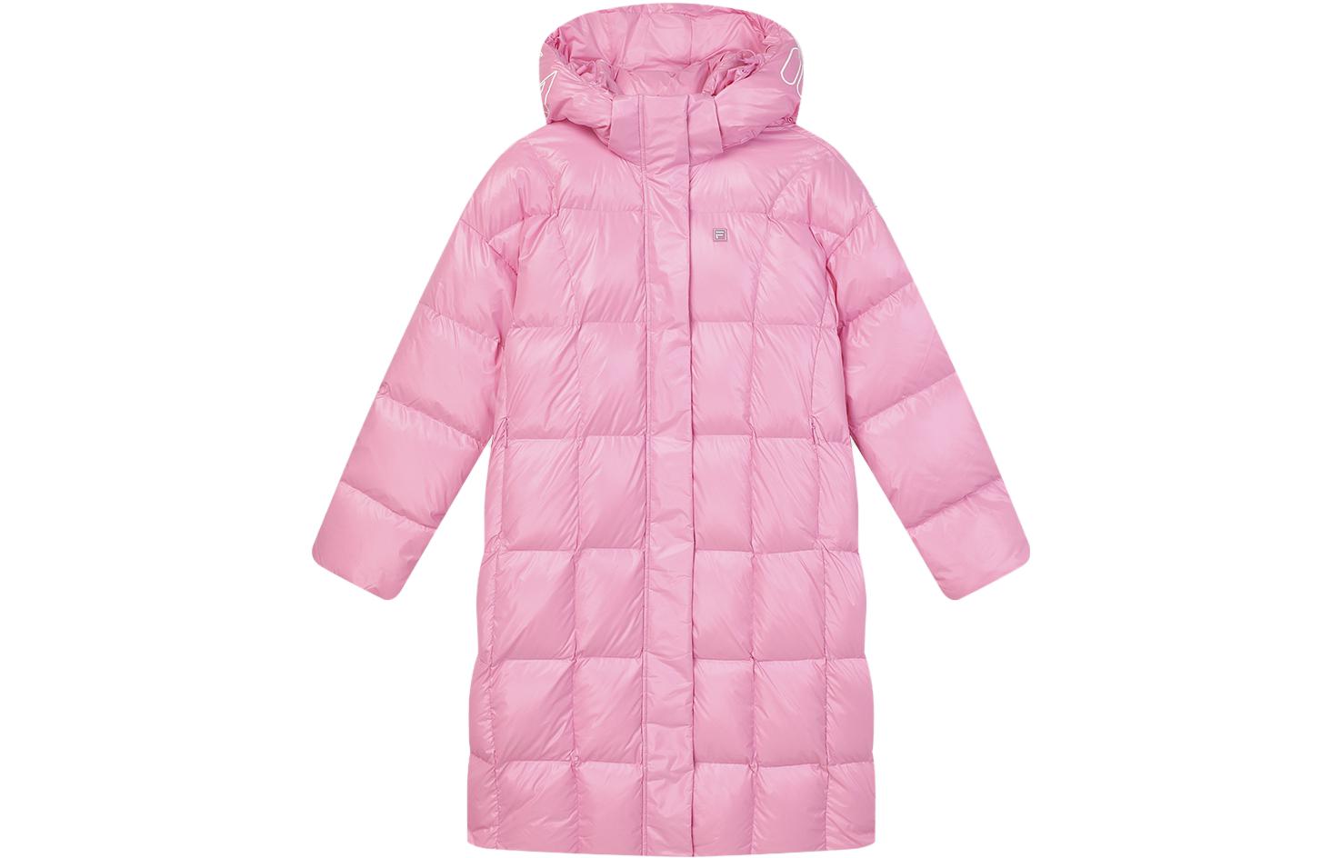 (Women) FILA  Red Long Hooded Down Jacket Warm and Casual F11W344924F-PC 圖 2