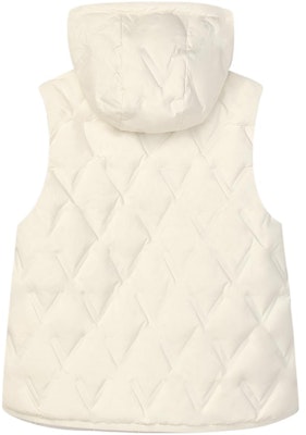 (Women) FILA Solid Color Hooded Casual Loose Down Vest Misty White. F11W344926F-IV Lookbook (Women) FILA Solid Color Hooded Casual Loose Down Vest Misty White. F11W344926F-IV