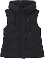 (Women) FILA Solid Color Hooded Down Vest Legendary Blue F11W341911F-NV (Women) FILA Solid Color Hooded Down Vest Legendary Blue F11W341911F-NV