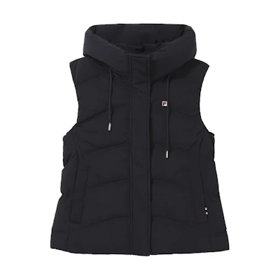 (Women) FILA Solid Color Hooded Down Vest Legendary Blue F11W341911F-NV