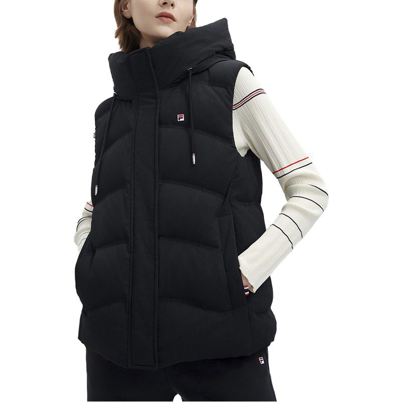 Purchase (Women) FILA  Solid Color Hooded Down Vest Legendary Blue F11W341911F-NV