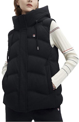 (Women) FILA Solid Color Hooded Down Vest Legendary Blue F11W341911F-NV Purchase (Women) FILA Solid Color Hooded Down Vest Legendary Blue F11W341911F-NV