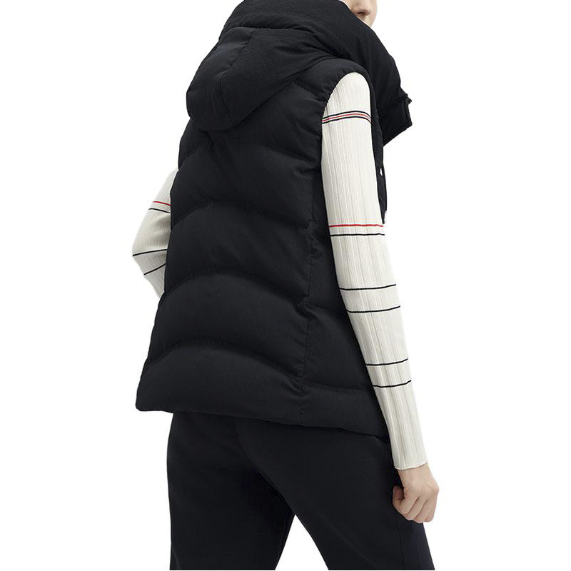 Sizing (Women) FILA  Solid Color Hooded Down Vest Legendary Blue F11W341911F-NV