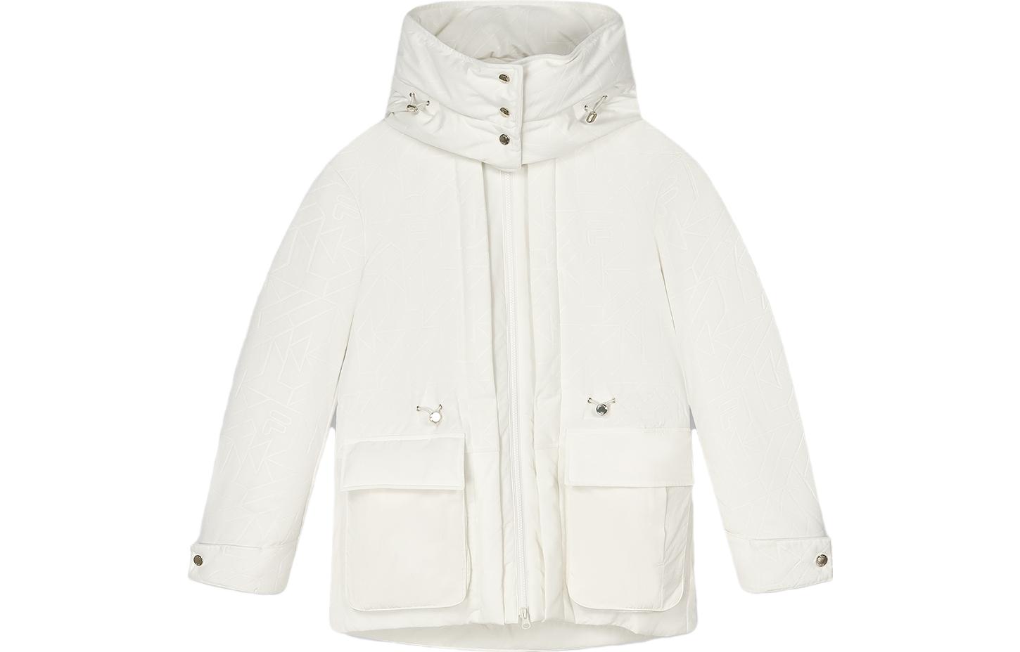 (Women) FILA  Solid Color Hooded Long Down Jacket Winter Coat F11W344905F-IV 圖 2