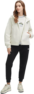 (W) FILA 素色針織連帽休閒夾克 雲菇白 F11W418502F-WT Sizing (W) FILA 素色針織連帽休閒夾克 雲菇白 F11W418502F-WT