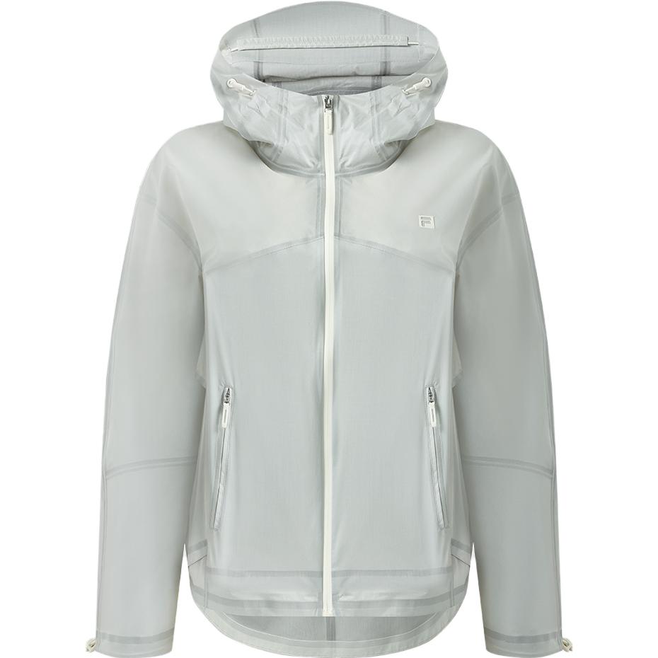 (Women) FILA  Solid Color Outdoor Windproof Hooded Jacket Asparagus White. A11W327705F-IV