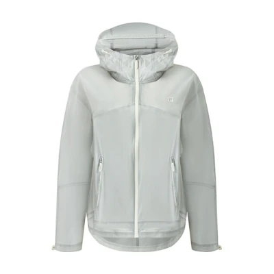 (Women) FILA Solid Color Outdoor Windproof Hooded Jacket Asparagus White. A11W327705F-IV