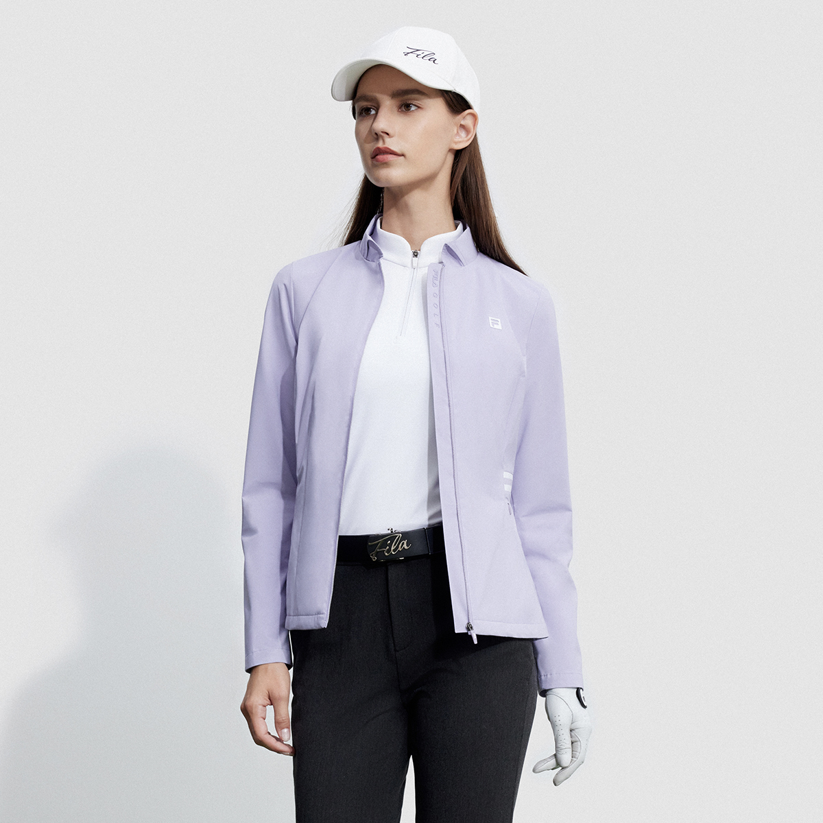 (Women) FILA  Solid Color Polo Sports Jacket Purple. A11W345701F-PU 圖 5
