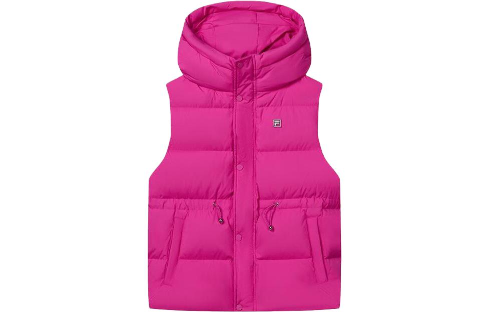 (Women) FILA  Solid Color Sleeveless Hooded Down Vest Purple. F11W344922F-PU
