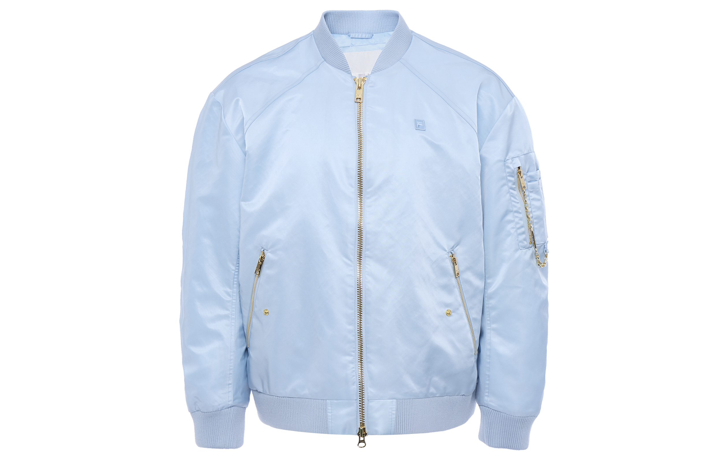 (Women) FILA  Solid Color Zip-Up High Collar Jacket - Haze Blue. F11W415902F-BU