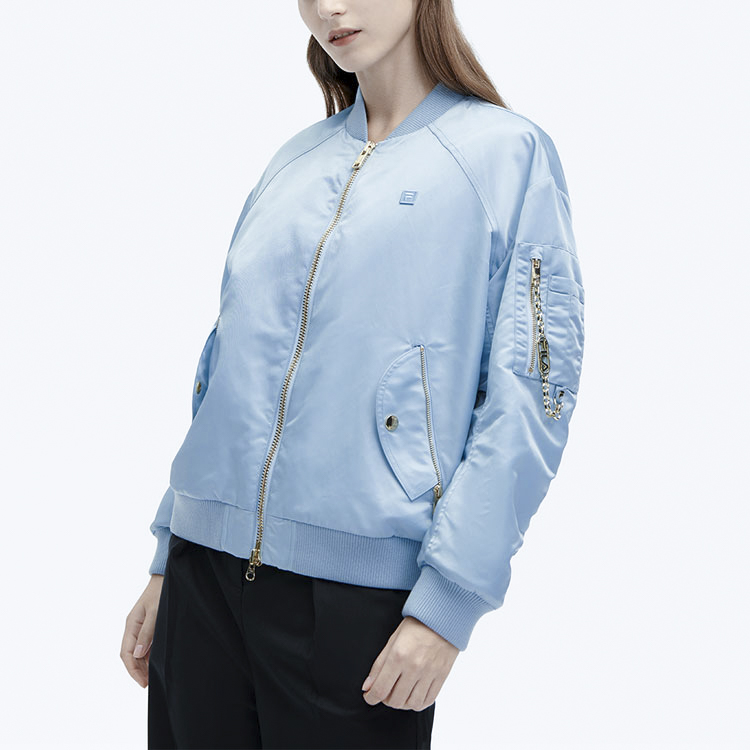 Purchase (W) FILA Jaket Kerah Tinggi Resleting Warna Solid - Haze Blue. F11W415902F-BU
