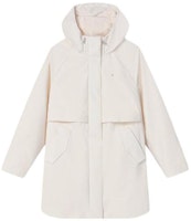 (Women) FILA Solid Color Zip-Up Hooded Detachable Cotton Jacket Misty White. F11W414904F-IV (Women) FILA Solid Color Zip-Up Hooded Detachable Cotton Jacket Misty White. F11W414904F-IV