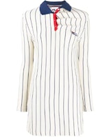 (Women) FILA Striped Irregular Collar Long Sleeve Dress - White F71W225301F-NV (Women) FILA Striped Irregular Collar Long Sleeve Dress - White F71W225301F-NV