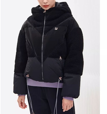(Women) FILA Teddy Fleece Down Jacket Black Pullover Warm Coat. A11W241918F-BK Shop (Women) FILA Teddy Fleece Down Jacket Black Pullover Warm Coat. A11W241918F-BK