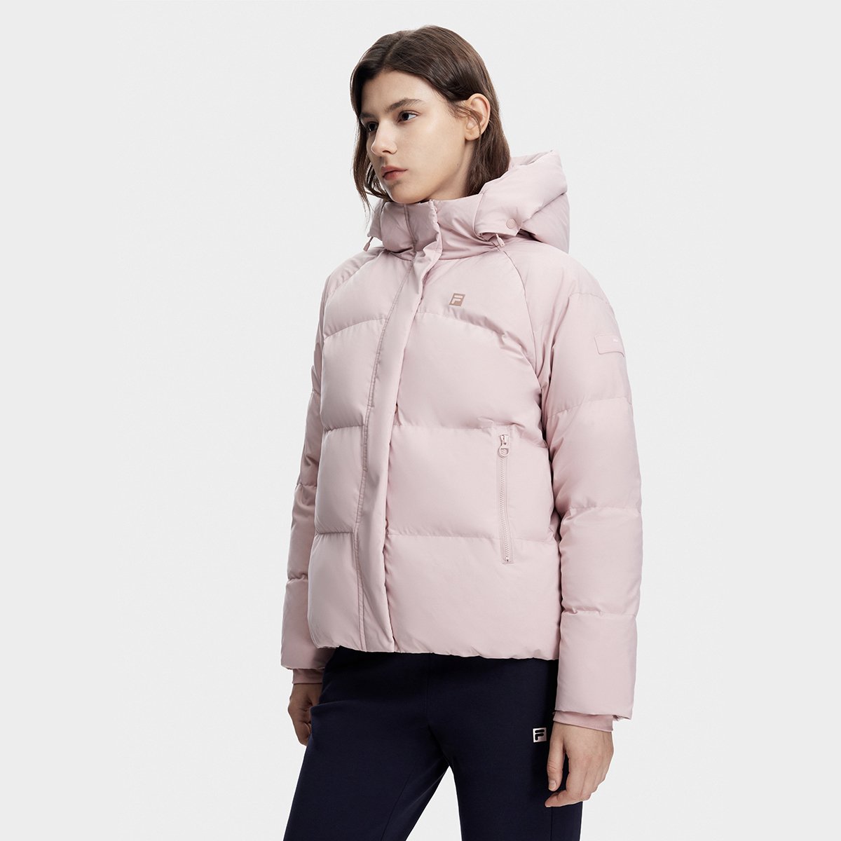 (Women) FILA  Thickened Hooded Down Jacket - Light Purple Red Sports Coat A11W341907FPK 圖 6