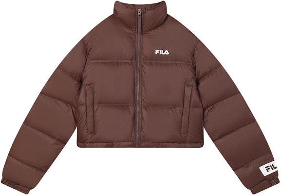 (Women) FILA Warm Windproof Short Puffer Jacket - Cocoa Brown. F51W349901A-DK Order (Women) FILA Warm Windproof Short Puffer Jacket - Cocoa Brown. F51W349901A-DK