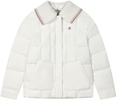 Order (W) FILA 白色可拆式領羽絨外套防潑水休閒大衣 F11W341915F-IV