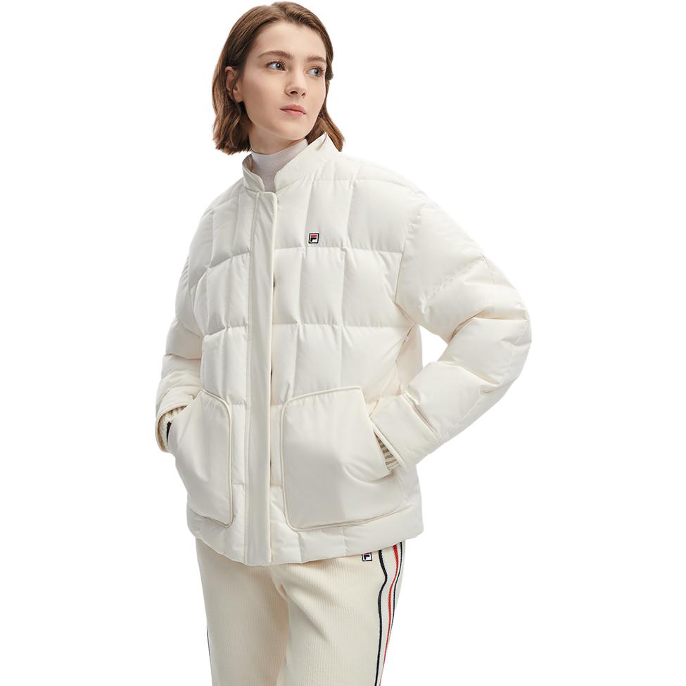 Purchase (Women) FILA  White Detachable Collar Down Jacket Casual Water-Resistant Coat F11W341915F-IV