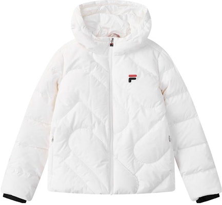 (W) FILA 白色連帽休閒長袖防風羽絨外套 F51W348919B-WT Order (W) FILA 白色連帽休閒長袖防風羽絨外套 F51W348919B-WT