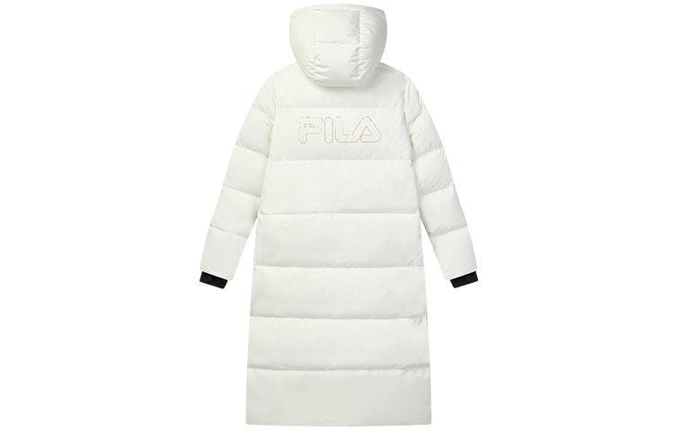 Lookbook (W) 휠라 윈터 롱 후드 다운 자켓 화이트 F11W147905F-WT