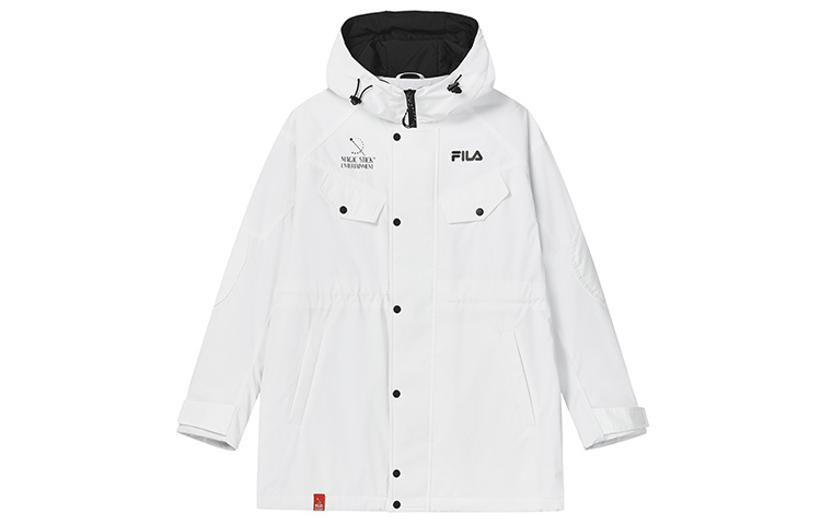 (Women) FILA  Winter Oversized Logo Print Hoodie Puffer Jacket - Standard White. F11W249908F-WT