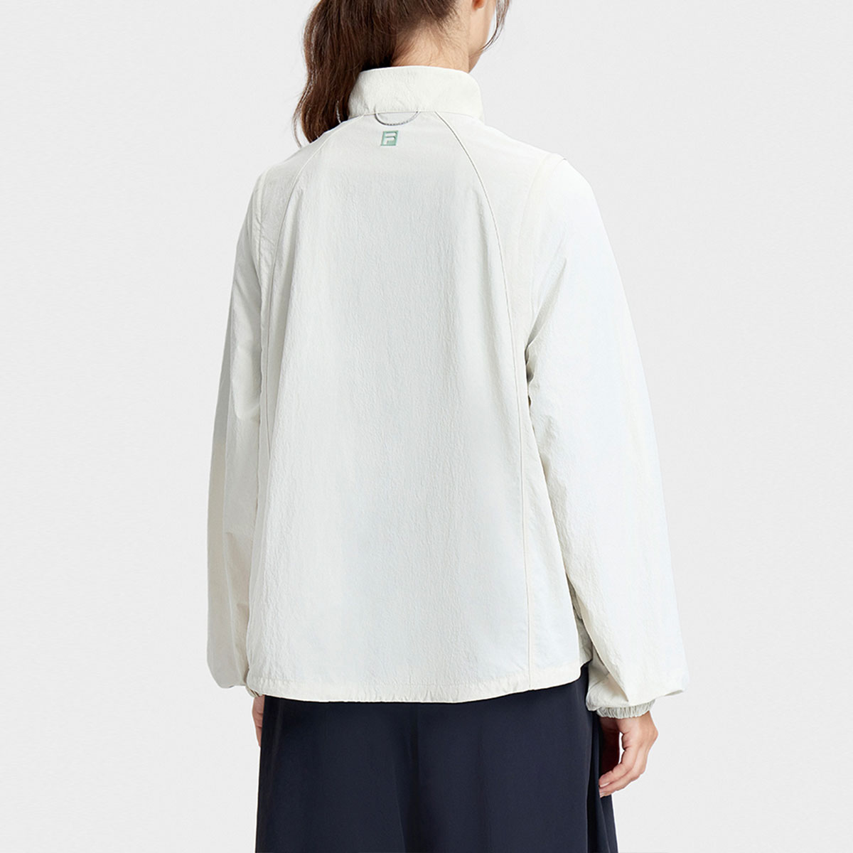 (Women) FILA  Woven Jacket with Letter Logo Print and Large Pocket in Pink Gray. A11W337708F-IV 圖 5