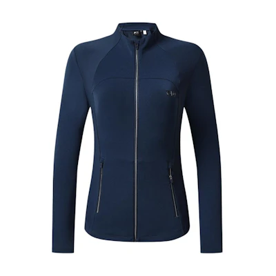 (Women) FILA Zip-Up Stand Collar Logo Jacket - Ocean Blue. A11W315514F-DB