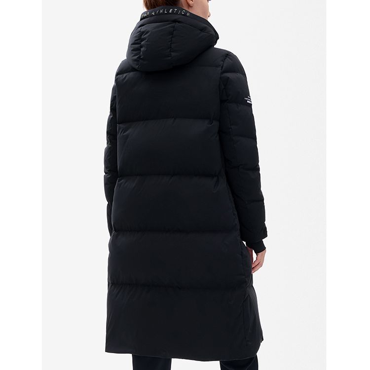 Purchase (Women) FILA Athletics  Long Down Jacket Hooded Solid Black Warm Coat. A11W242908F-BK