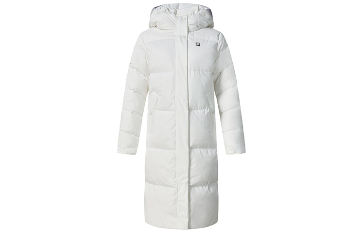 Order (Women) FILA Athletics  Long Hooded Down Jacket Winter Jade White. A11W242908F-WT