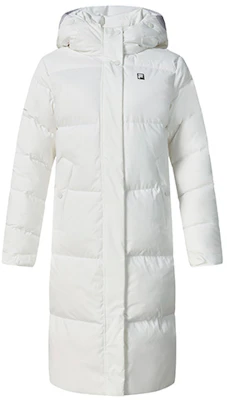 (Women) FILA Athletics Long Hooded Down Jacket Winter Jade White. A11W242908F-WT Order (Women) FILA Athletics Long Hooded Down Jacket Winter Jade White. A11W242908F-WT