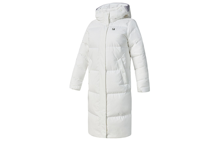 Shop (Women) FILA Athletics  Long Hooded Down Jacket Winter Jade White. A11W242908F-WT
