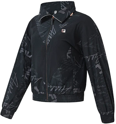 (W) FILA 運動黑色logo印花寬鬆版型梭織外套 A11W311701F-BK Order (W) FILA 運動黑色logo印花寬鬆版型梭織外套 A11W311701F-BK