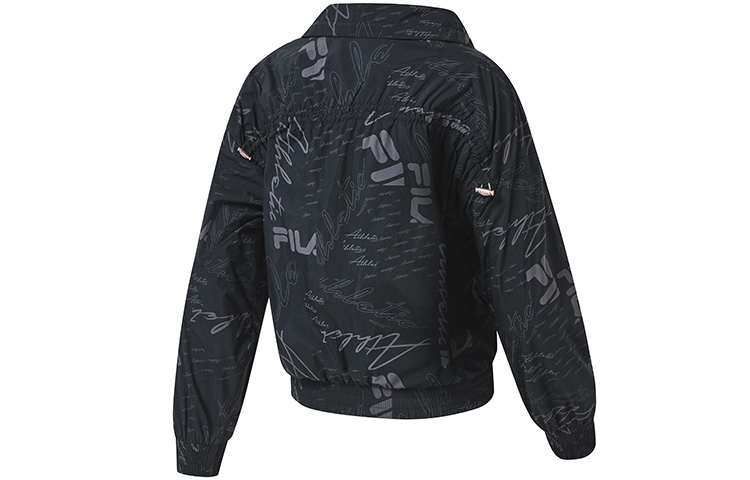 (Women) FILA Athletics Black Logo Print Loose Fit Woven Jacket A11W311701F-BK 圖 3