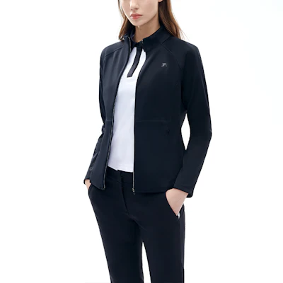 (W) FILA 运动高尔夫针织领工装夹克 - 深黑色 A11W215514FBK Details for (W) FILA 运动高尔夫针织领工装夹克 - 深黑色 A11W215514FBK