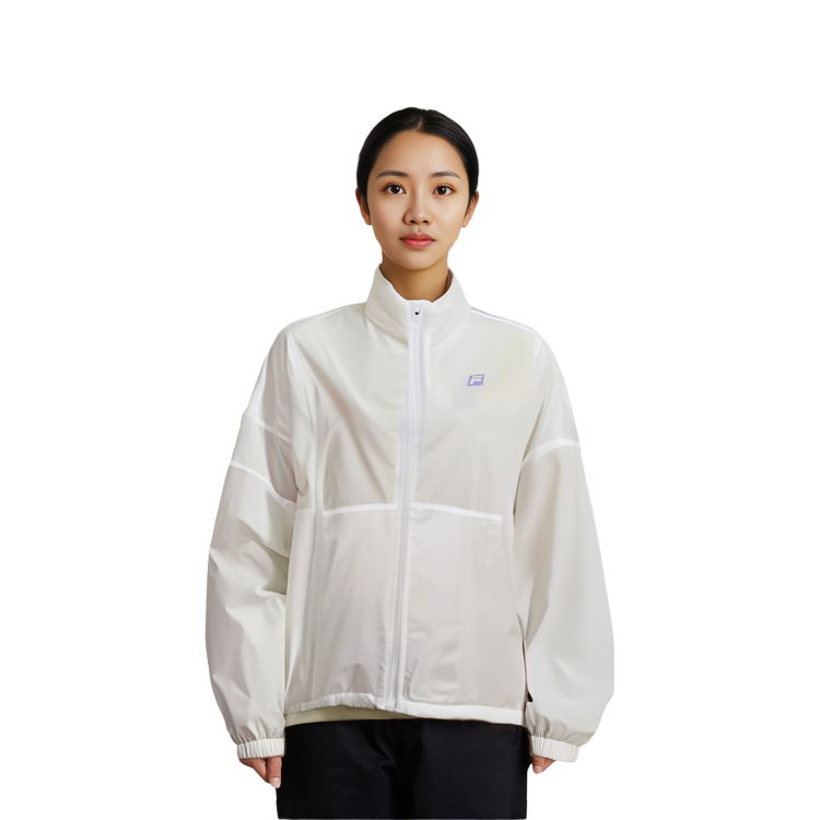 Shop (W) FILA 運動寬鬆拼接編織外套 玉白色 A11W223702F-WT