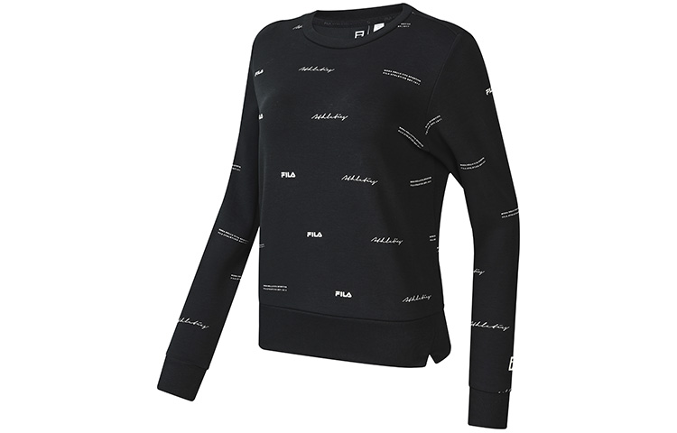 Shop (W) FILA 運動簡約Logo針織套頭衫 全印圖案長袖上衣 A11W231202F-ZA