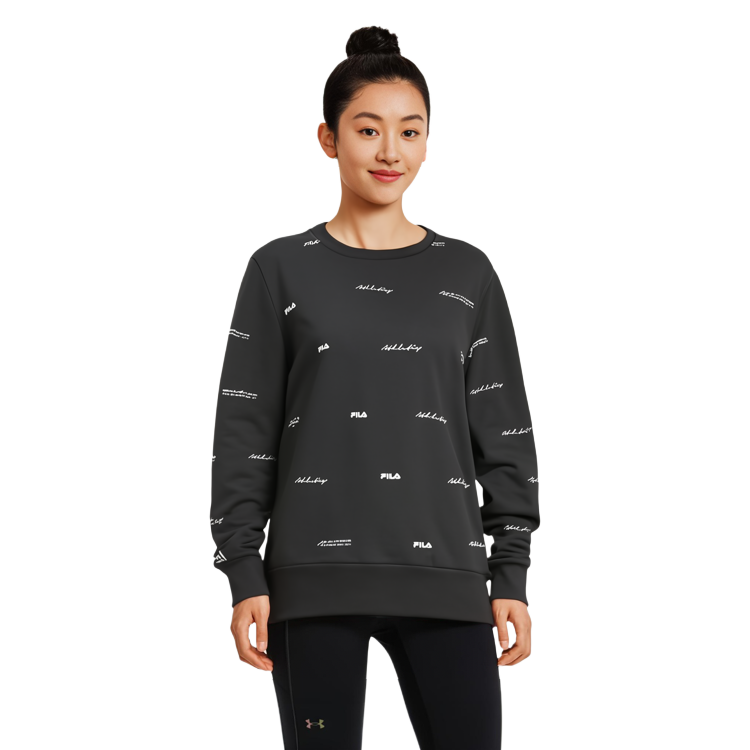 Cheap (W) FILA 運動簡約Logo針織套頭衫 全印圖案長袖上衣 A11W231202F-ZA