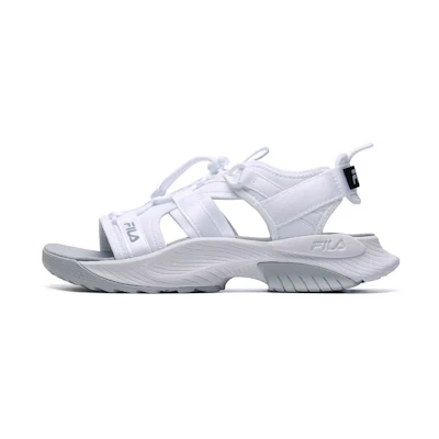 (W) FILA Athletics Velcro Outdoor Open Toe Flat Heel Fashion Sports FILA White Sandals