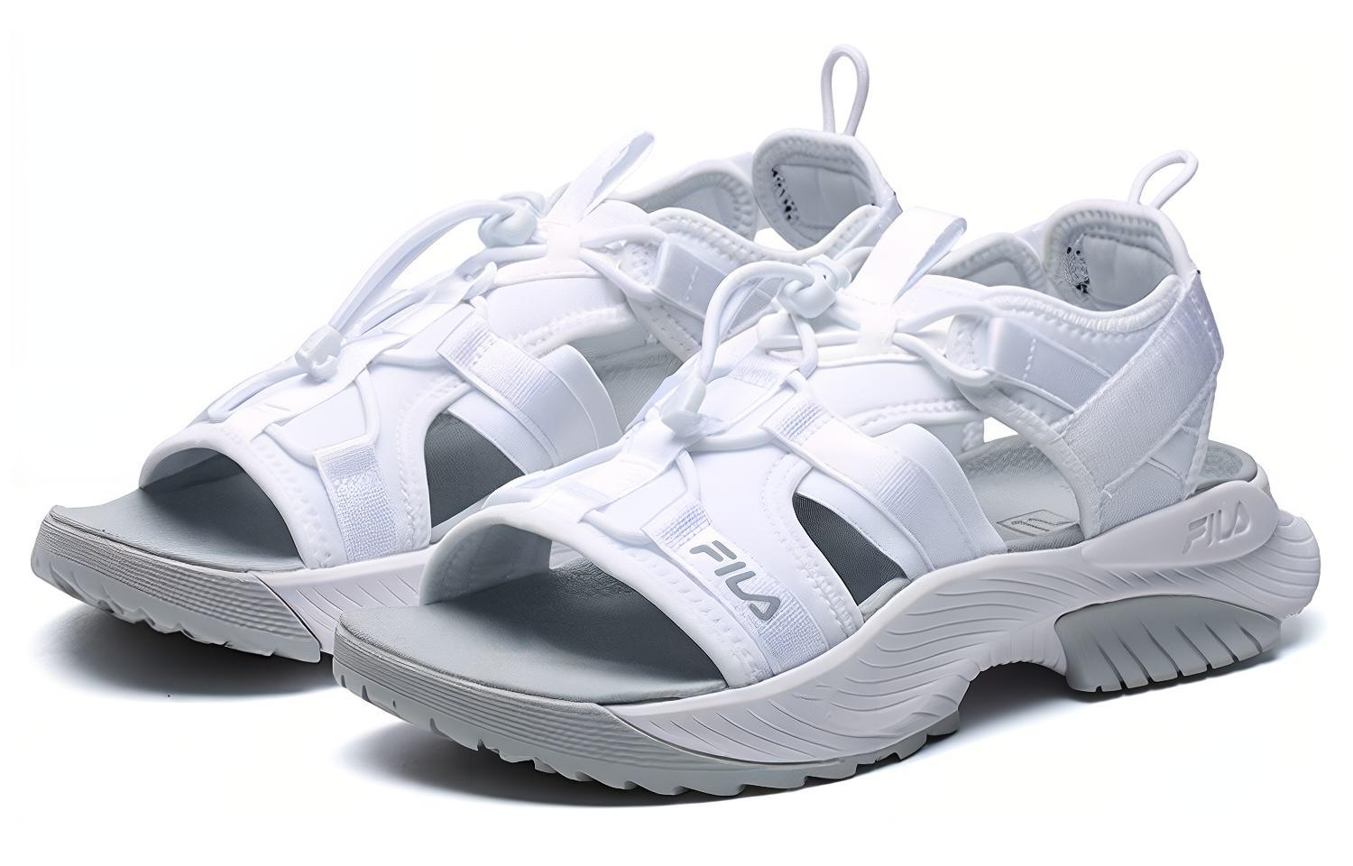 Lookbook (W) FILA Witte Sandalen met Klittenband Open Teen Outdoor Platte Hak Sportschoenen A12W122607FFW