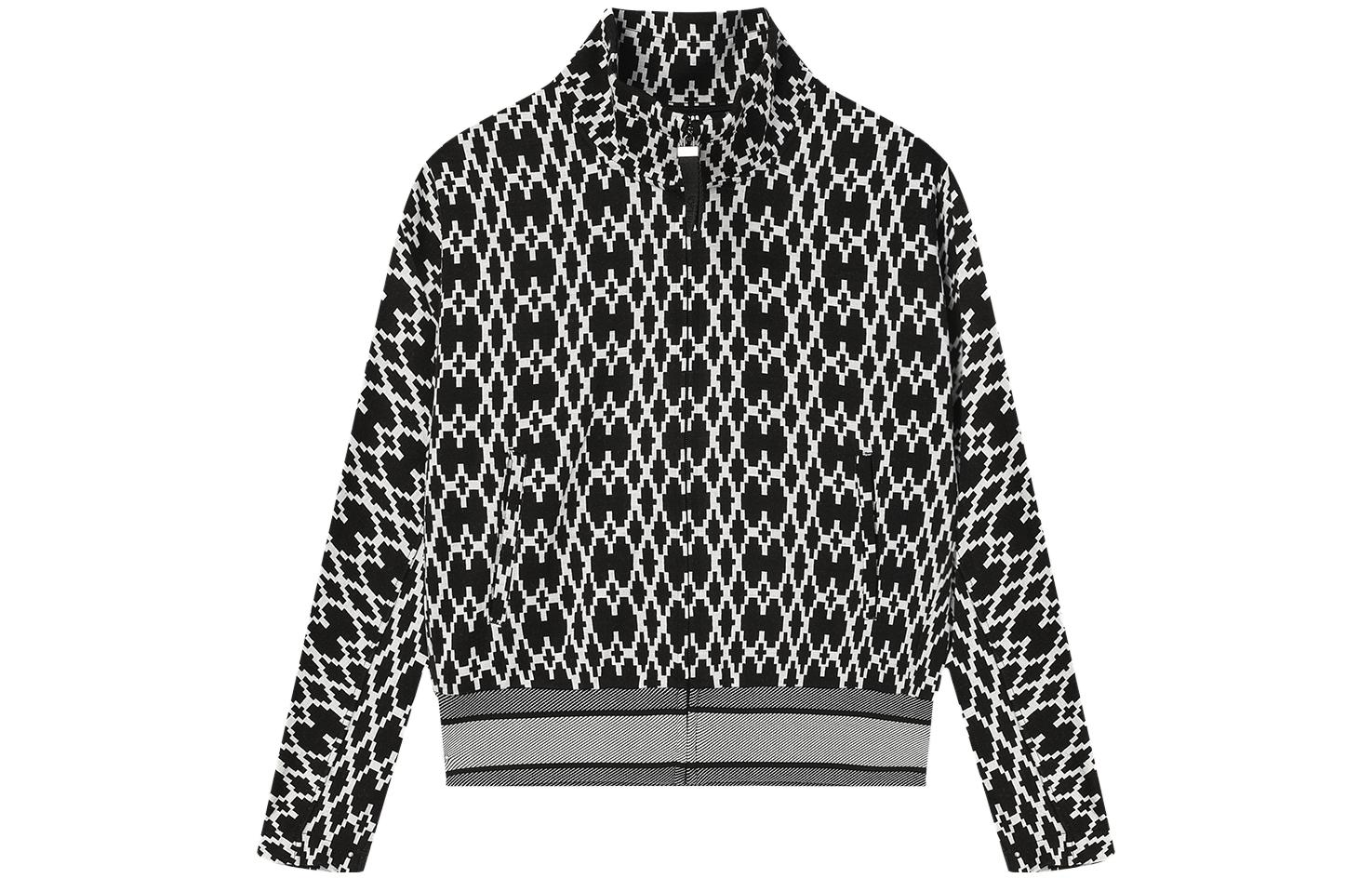 (Women) FILA Black Full-Print Casual Knit Jacket F11W344505F-BK