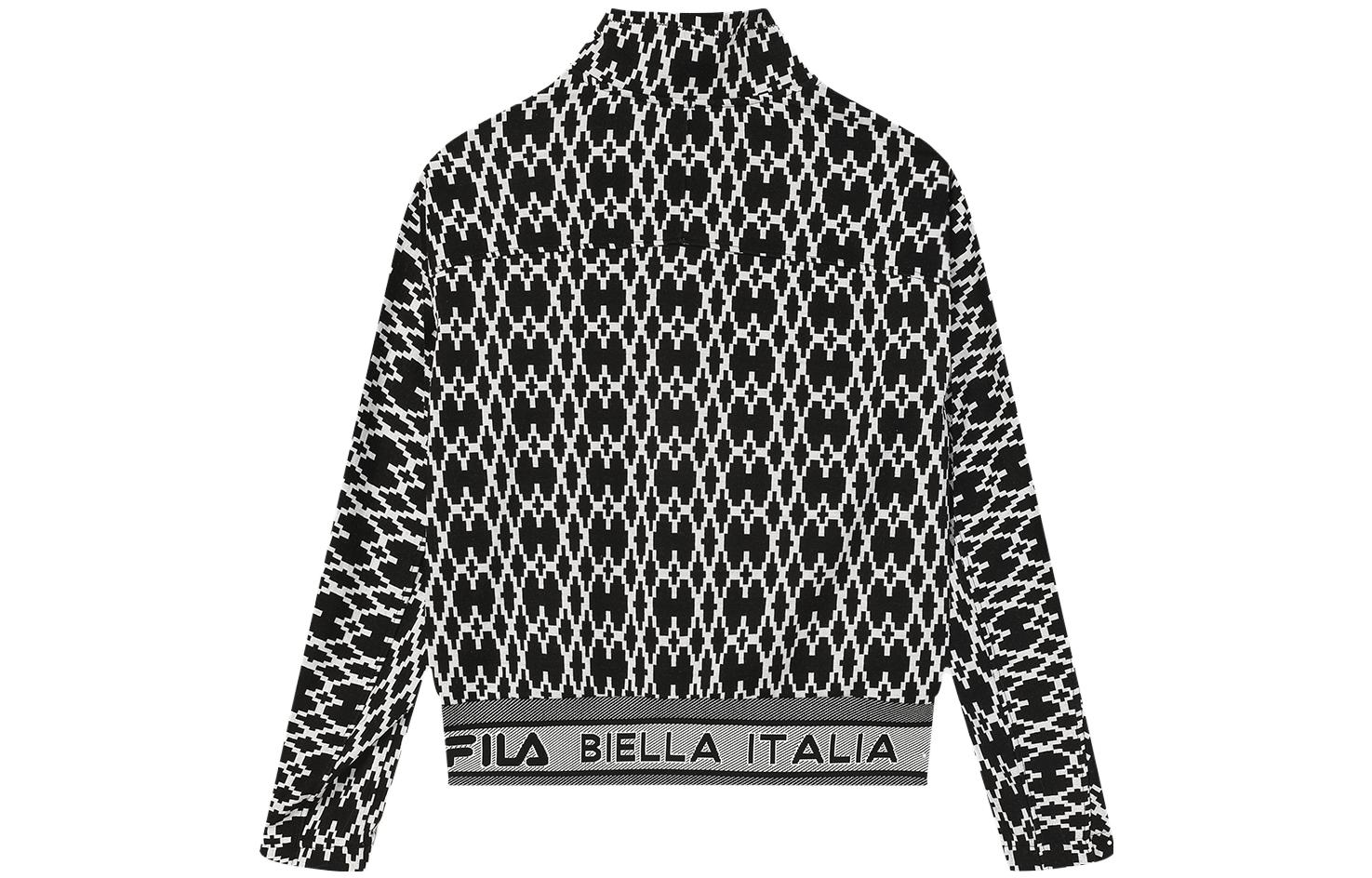 (Women) FILA Black Full-Print Casual Knit Jacket F11W344505F-BK 圖 3