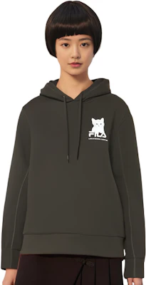 (W) FILA 黑色連帽衫 貓字母印花 休閒針織設計 F11W348209F-BK Purchase (W) FILA 黑色連帽衫 貓字母印花 休閒針織設計 F11W348209F-BK
