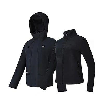 (Women) FILA Black Waterproof Outdoor 3-in-1 Sports Jacket with Hoodie A11W347507F-BK