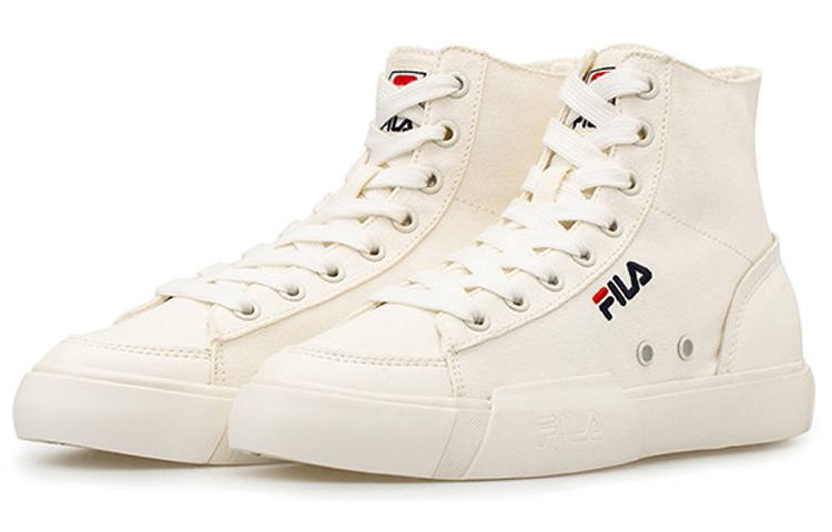 Order (W) 휠라 블록 하이탑 캔버스 화이트 (FILA Block High-top Canvas White) T12W034404FSW