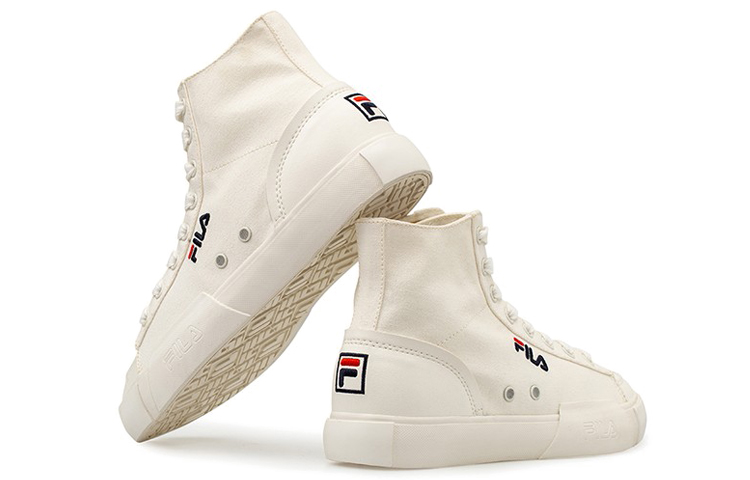 Lookbook (W) 휠라 블록 하이탑 캔버스 화이트 (FILA Block High-top Canvas White) T12W034404FSW